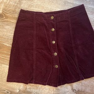 Maroon skirt with buttons